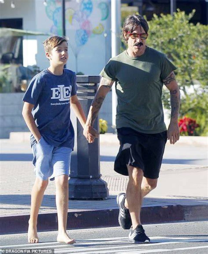 Anthony Kiedis Out With His Kids Trick or Treating in Malibu