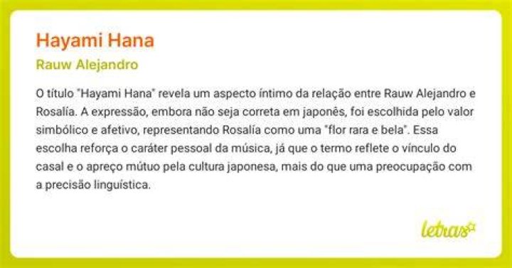 Hayami Hana significado de la canci&oacute;n de Rauw Alejandro para ROSAL&Iacute;A