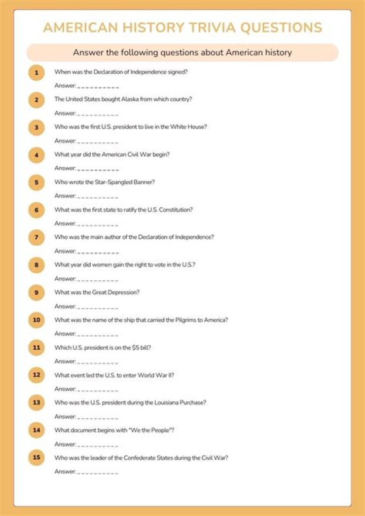 History Trivia Questions Trivia Questions and Answer